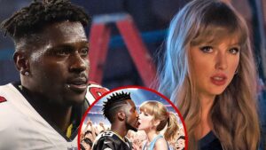 Read more about the article Antonio Brown comparte una caricatura besando a Taylor Swift