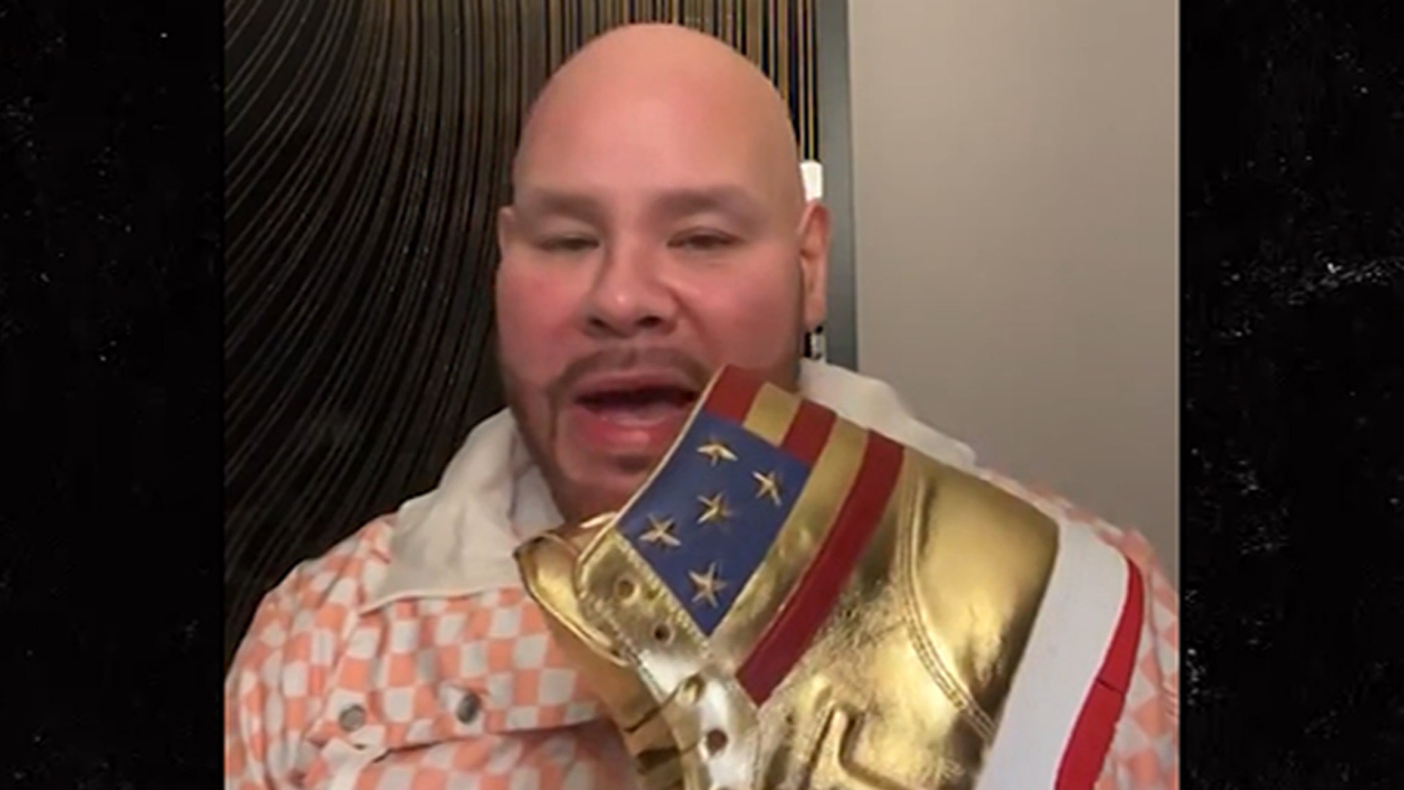 You are currently viewing Fat Joe Boasts Pair of Donald Trump Sneakers, Still Not Voting For Him